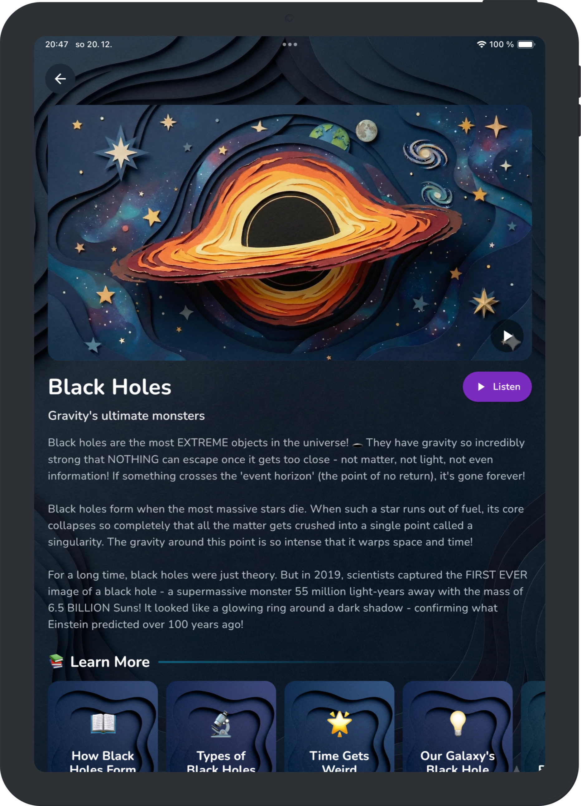 Spacepedia iPad - Quiz