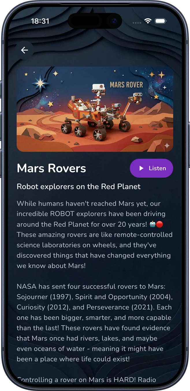 Spacepedia on iPhone showing solar system
